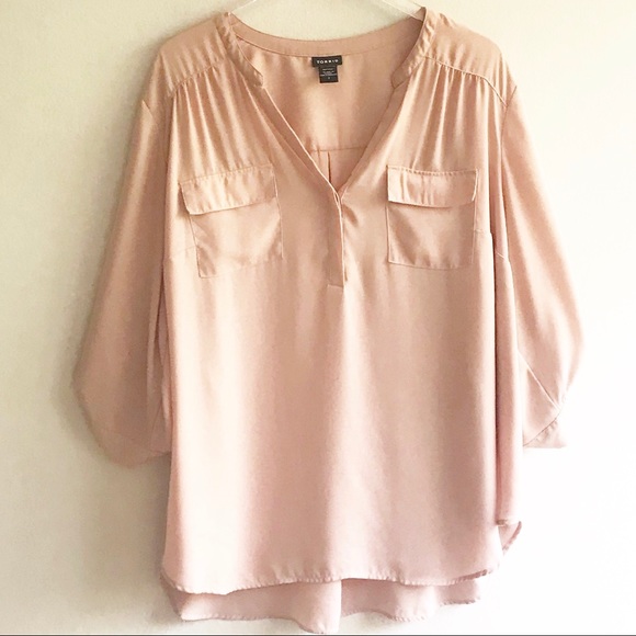 torrid Tops - Torrid Harper Dusty Pink Georgette Pullover Blouse